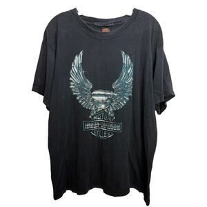 vtg 90s HARLEY DAVIDSON MOTORCYCLE XL T-Shirt chrome eagle